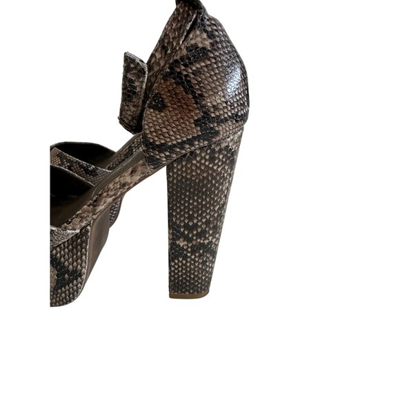 JEFFREY CAMPBELL Snake Print Leather Platform Heels Sandals Size 5 - Picture 9 of 11